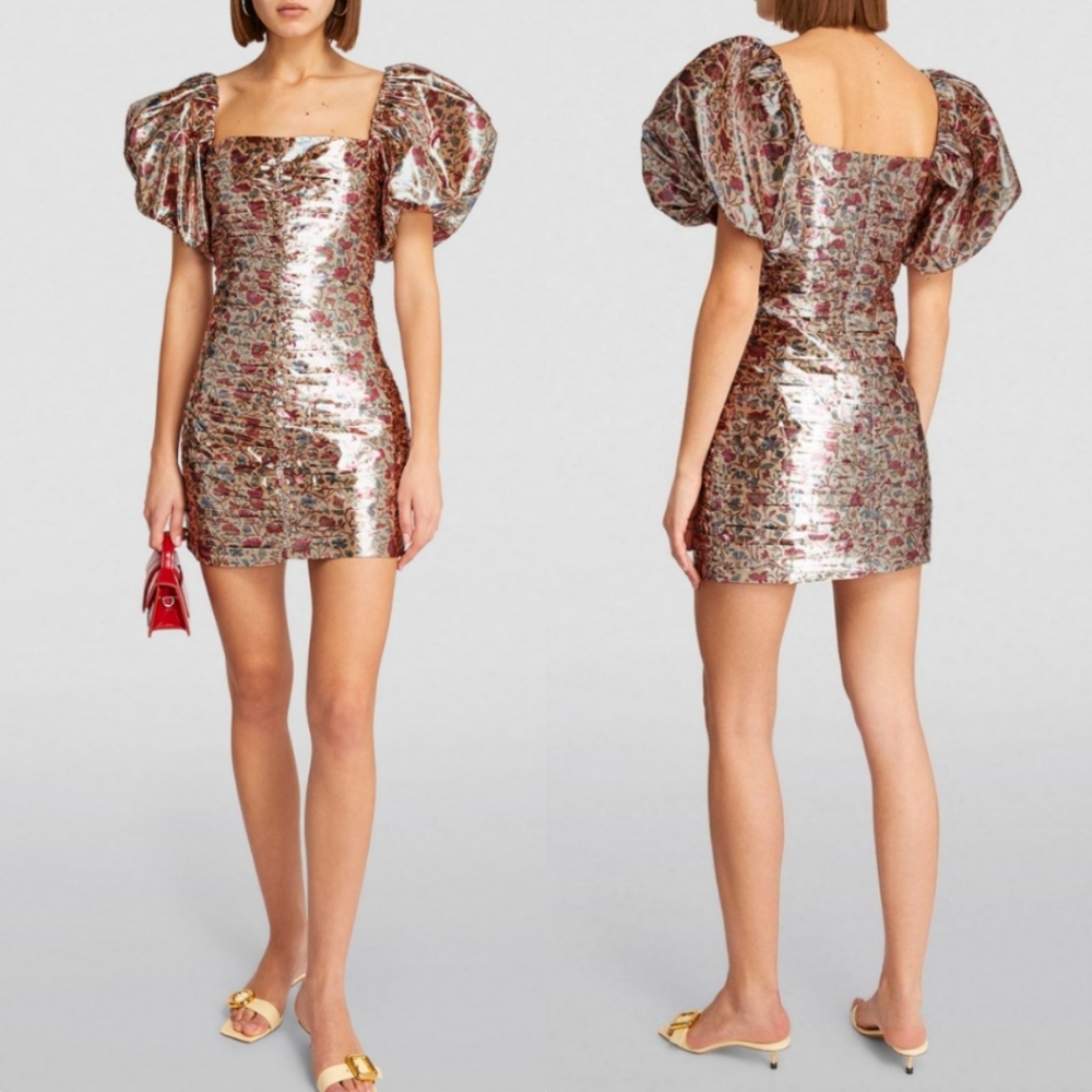 RHODE Suzette Cream Vichy Rose Mini Dress - Picture 2 of 16